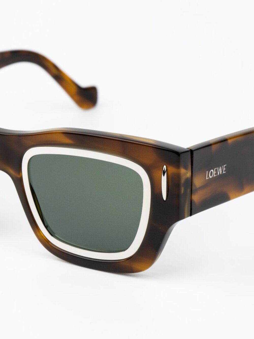 Loewe Men Sunglasses Havana Green Square LW40168I 52N NEW AUTHENTIC - Picture 6 of 11